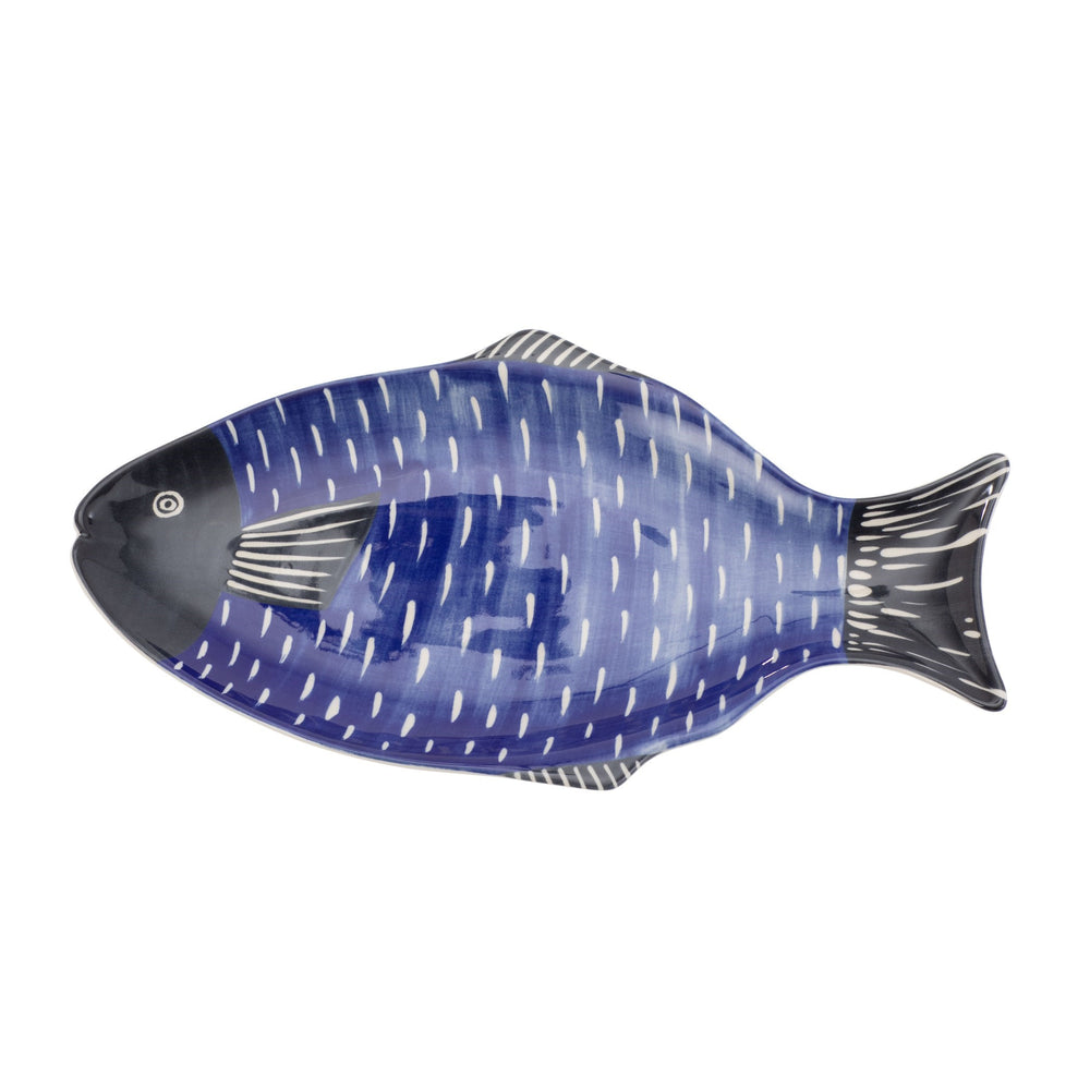 Plaque de poisson en céramique tropicale