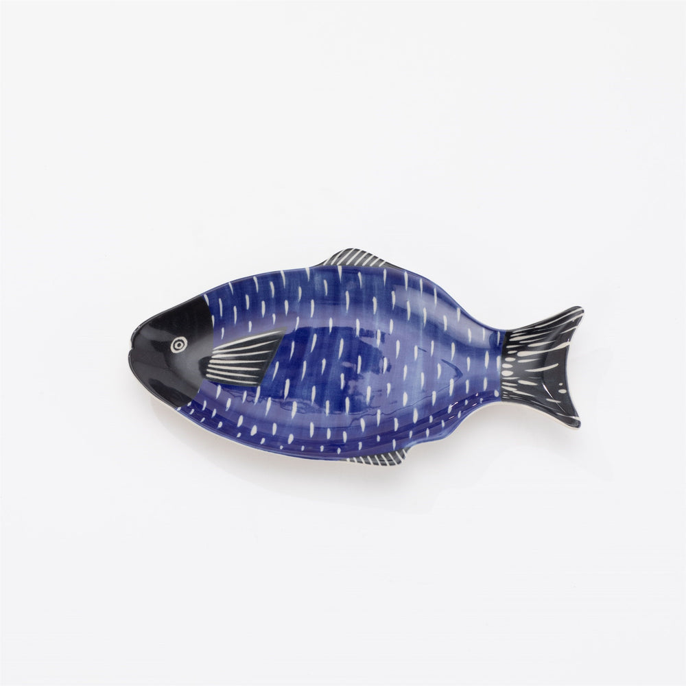 Plaque de poisson en céramique tropicale