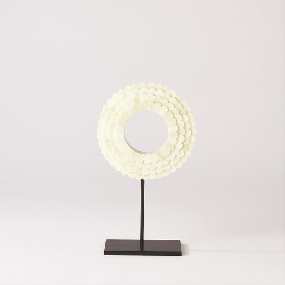 Four Layer Bone Scalloped Mounted Ring