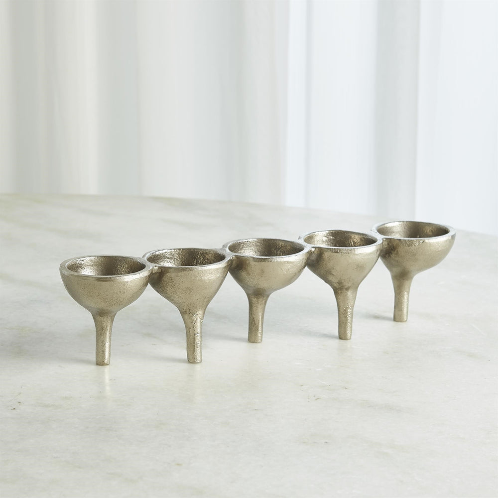 Five T Lite Holders Nickel