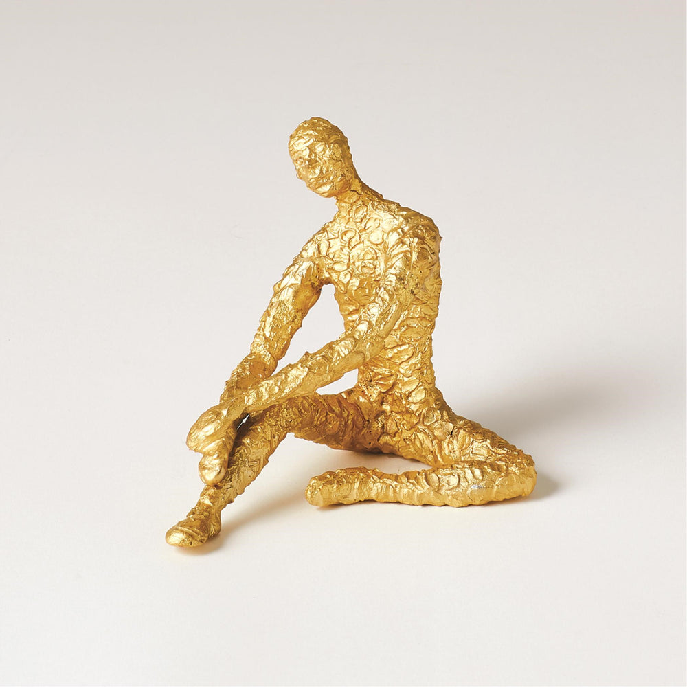 Figural Male Dancer Textured Gold