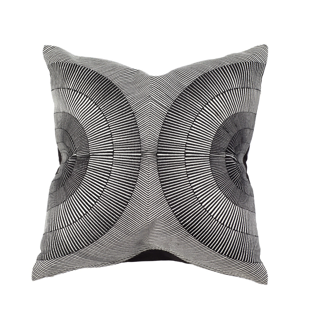 Oreiller du cercle radial noir / blanc
