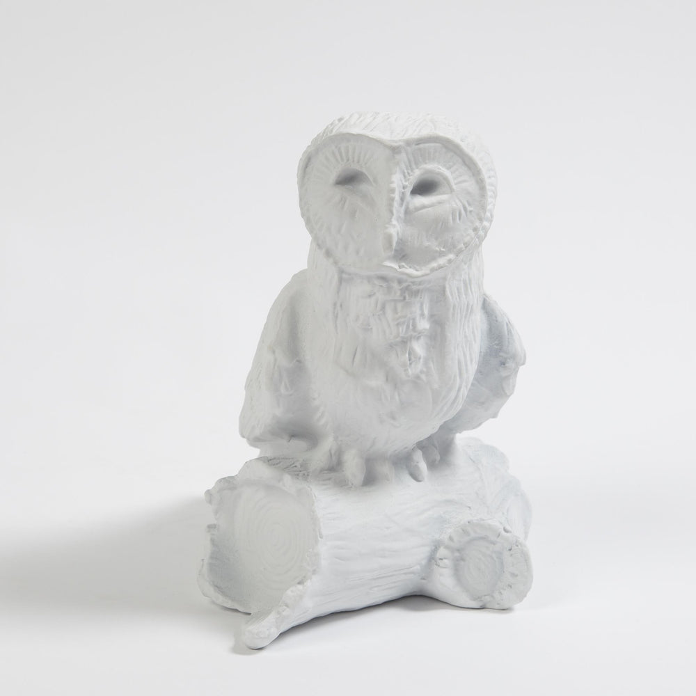 Owl On Branch Matte White