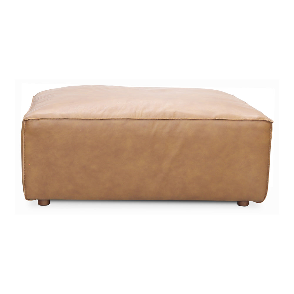 Forme en cuir beige sonore ottoman