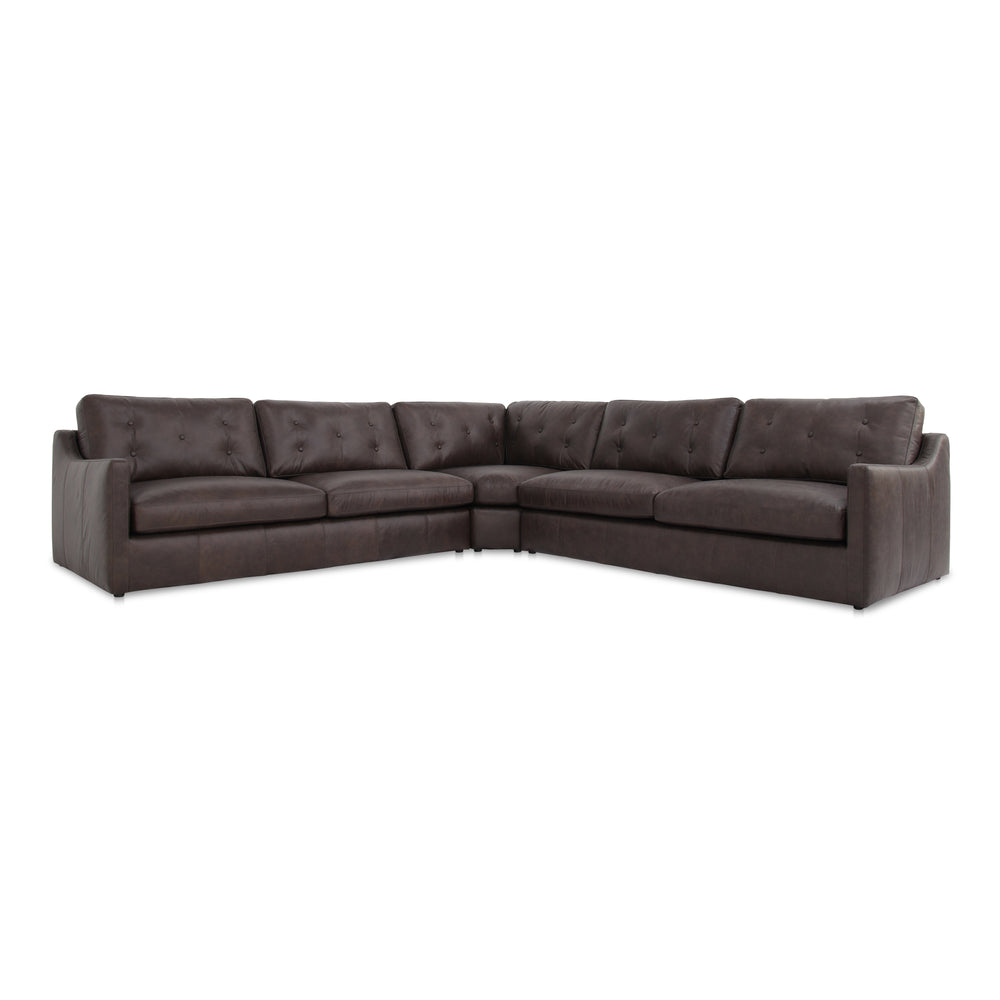 Thurlow Corner Modular Sectional Espresso  Leather