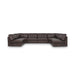 Thurlow U Shaped Modular Armless Sectional   Espresso  Leather