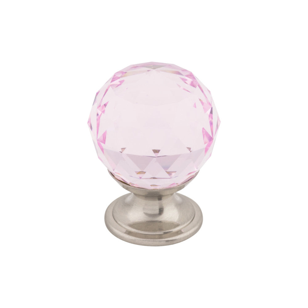 Pink Crystal Round Knob