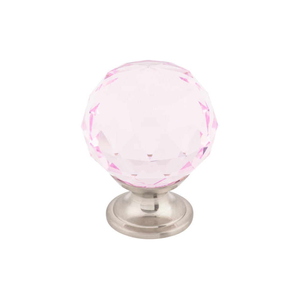 Pink Crystal Round Knob