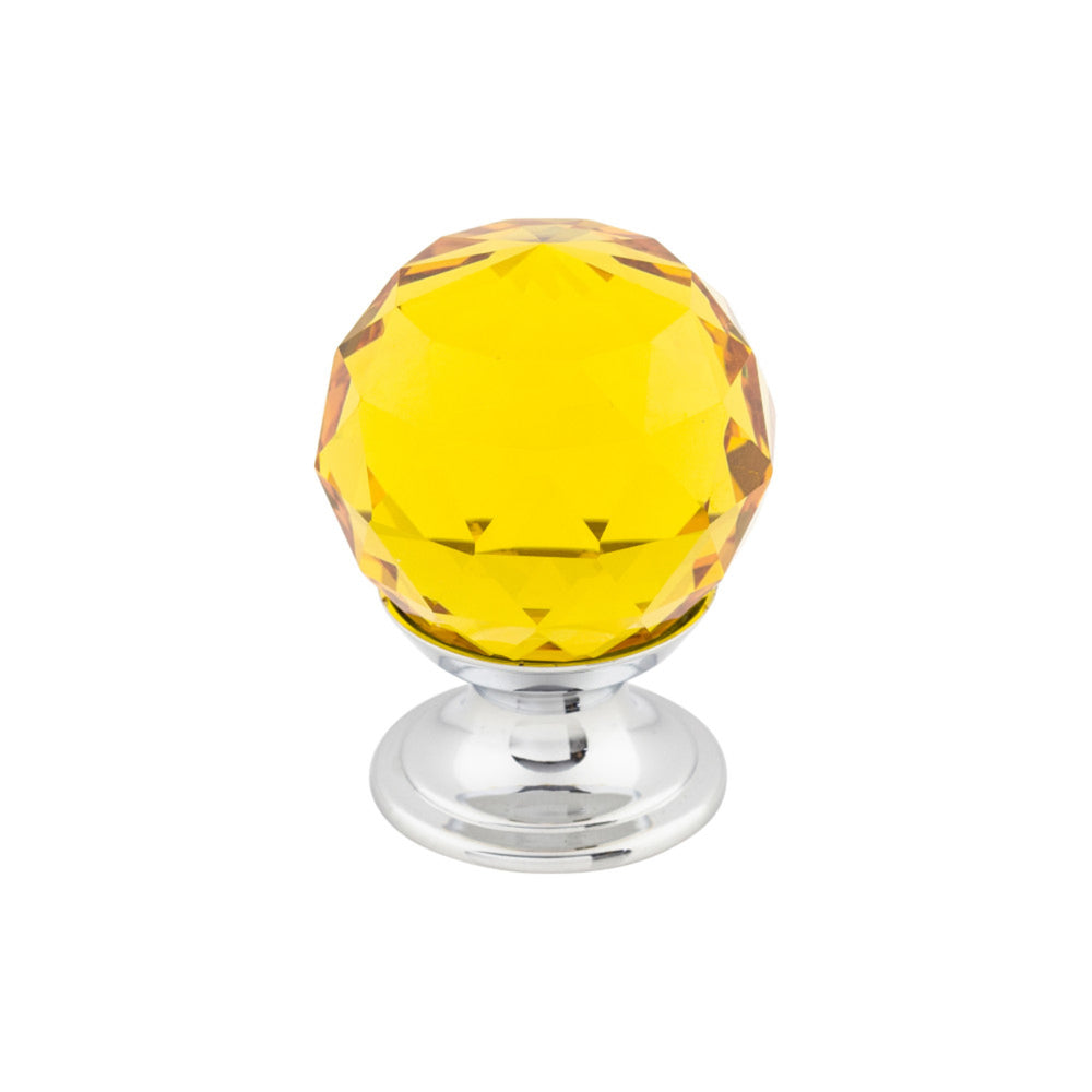Amber Crystal Round Knob