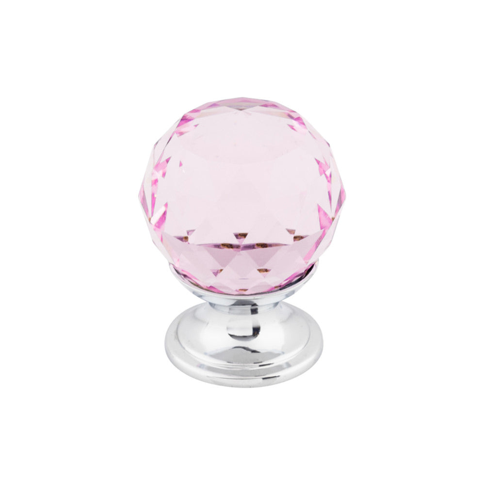 Pink Crystal Round Knob