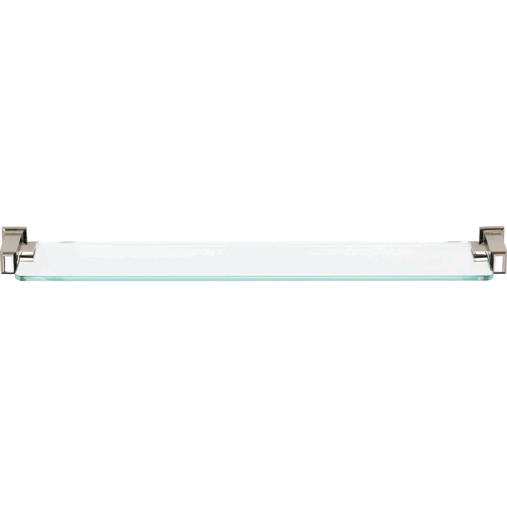 Sutton Place Bath Glass Shelf 24 Inches Polished Nickel