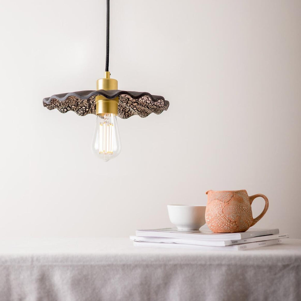 Kapok Pendant - Black Clay