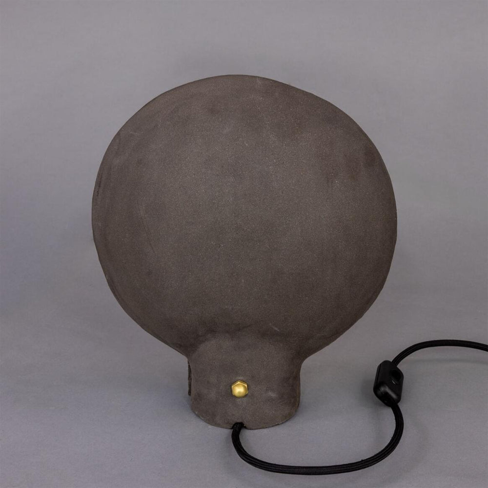 Cagliari Ceramic Scoop Table Lamp Black Clay