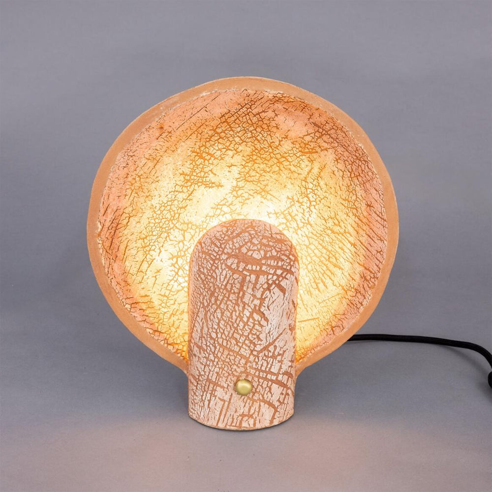 Cagliari Ceramic Scoop Table Lamp Red Iron