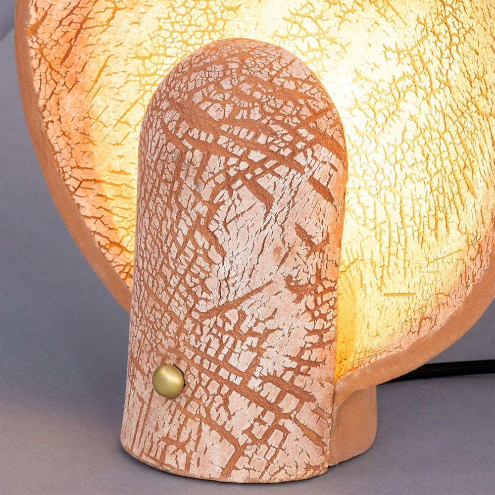 Cagliari Ceramic Scoop Table Lamp Red Iron