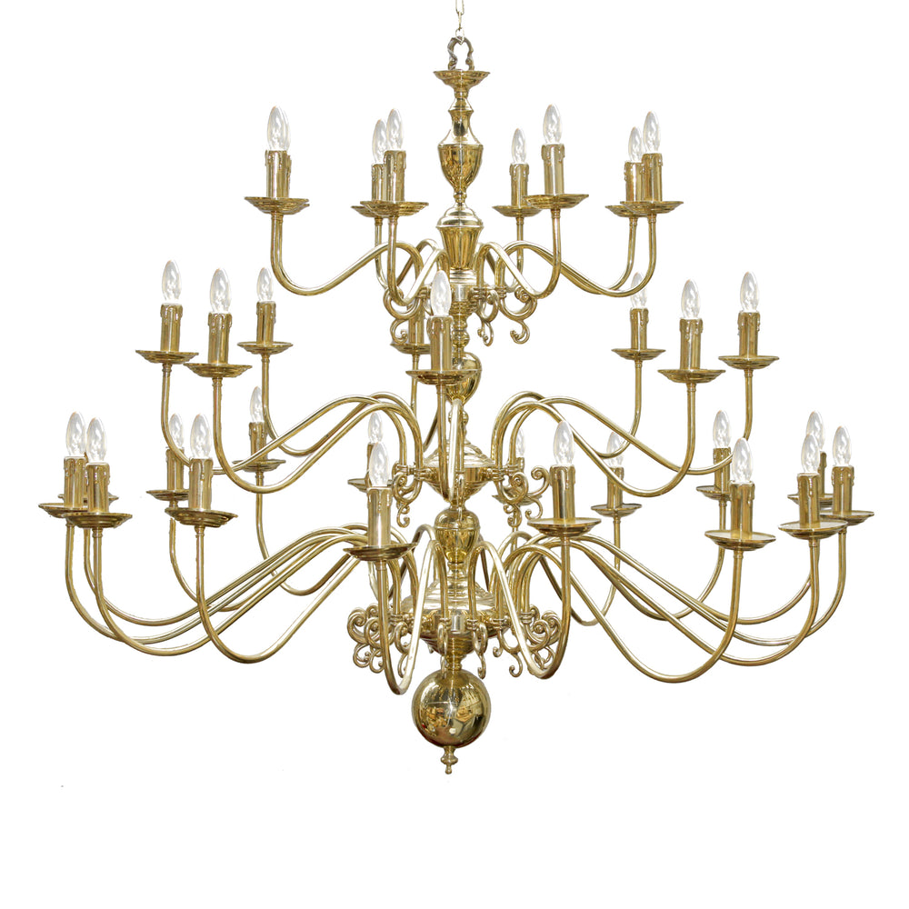 Chandelier flamand 16 + 8 + 8 Brass en laiton