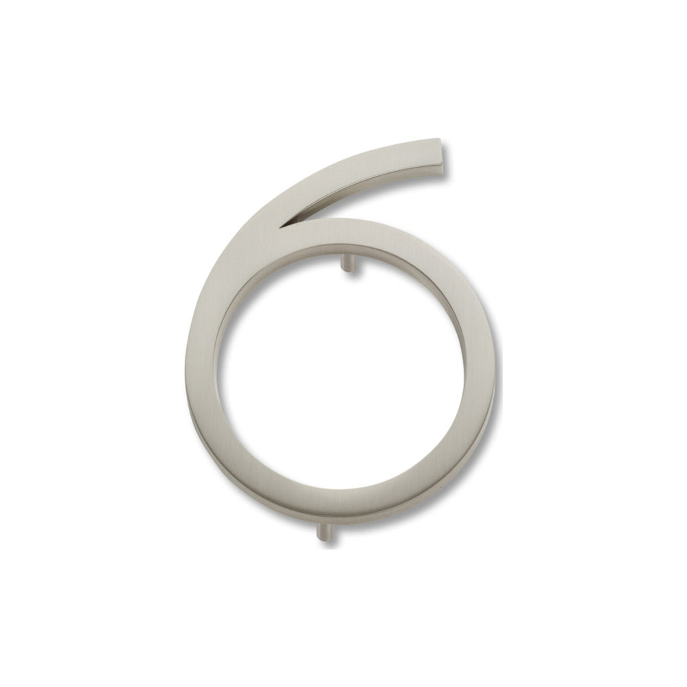 Modern Avalon 4-1/2" H House Number 6