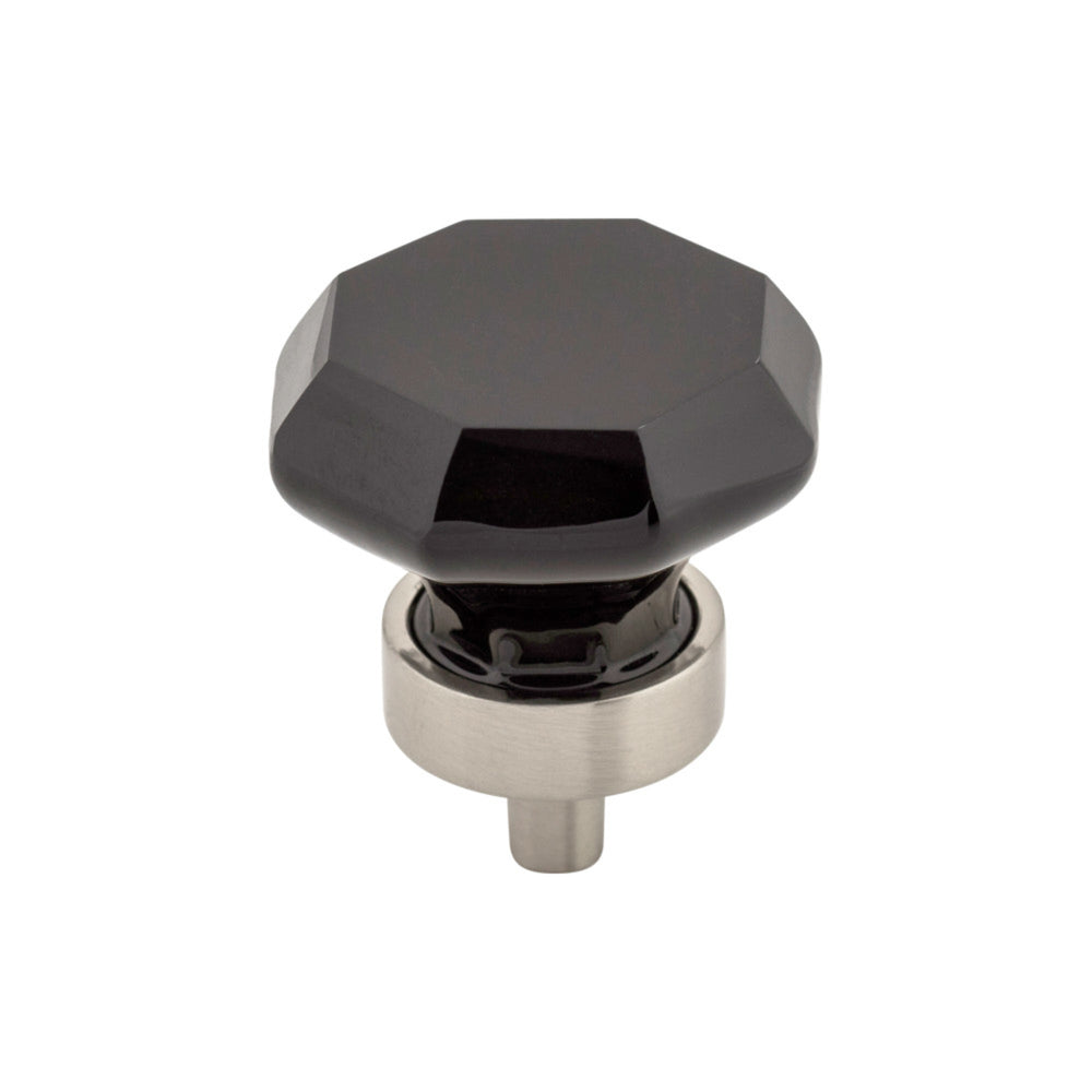 Black Octagon Crystal Round Knob