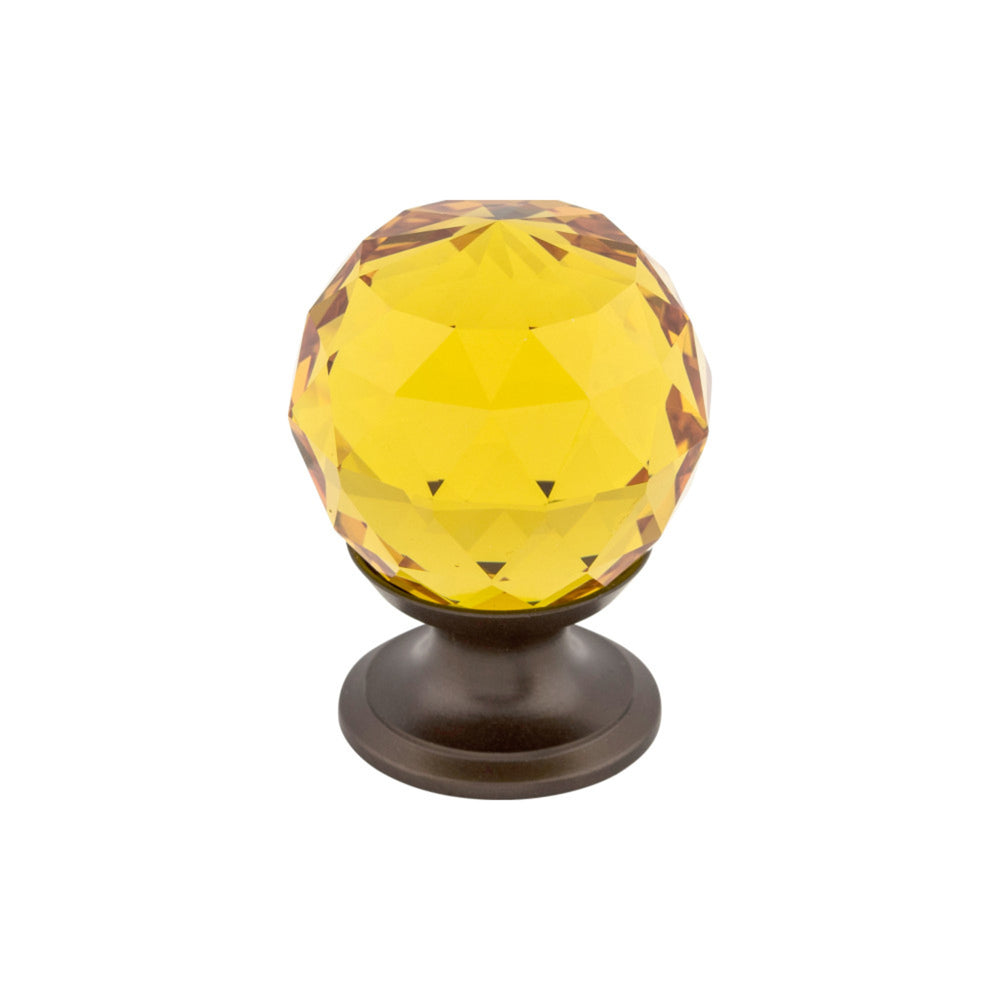 Amber Crystal Round Knob