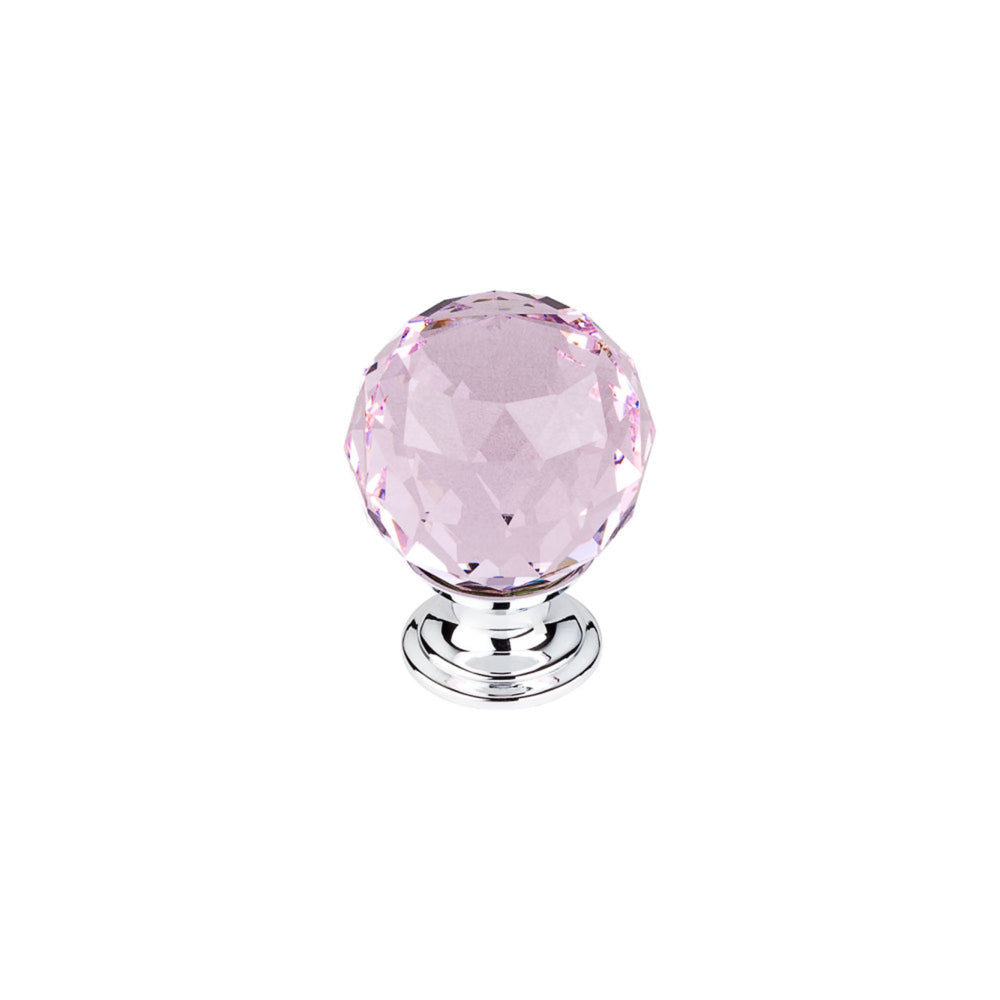 Pink Crystal Round Knob