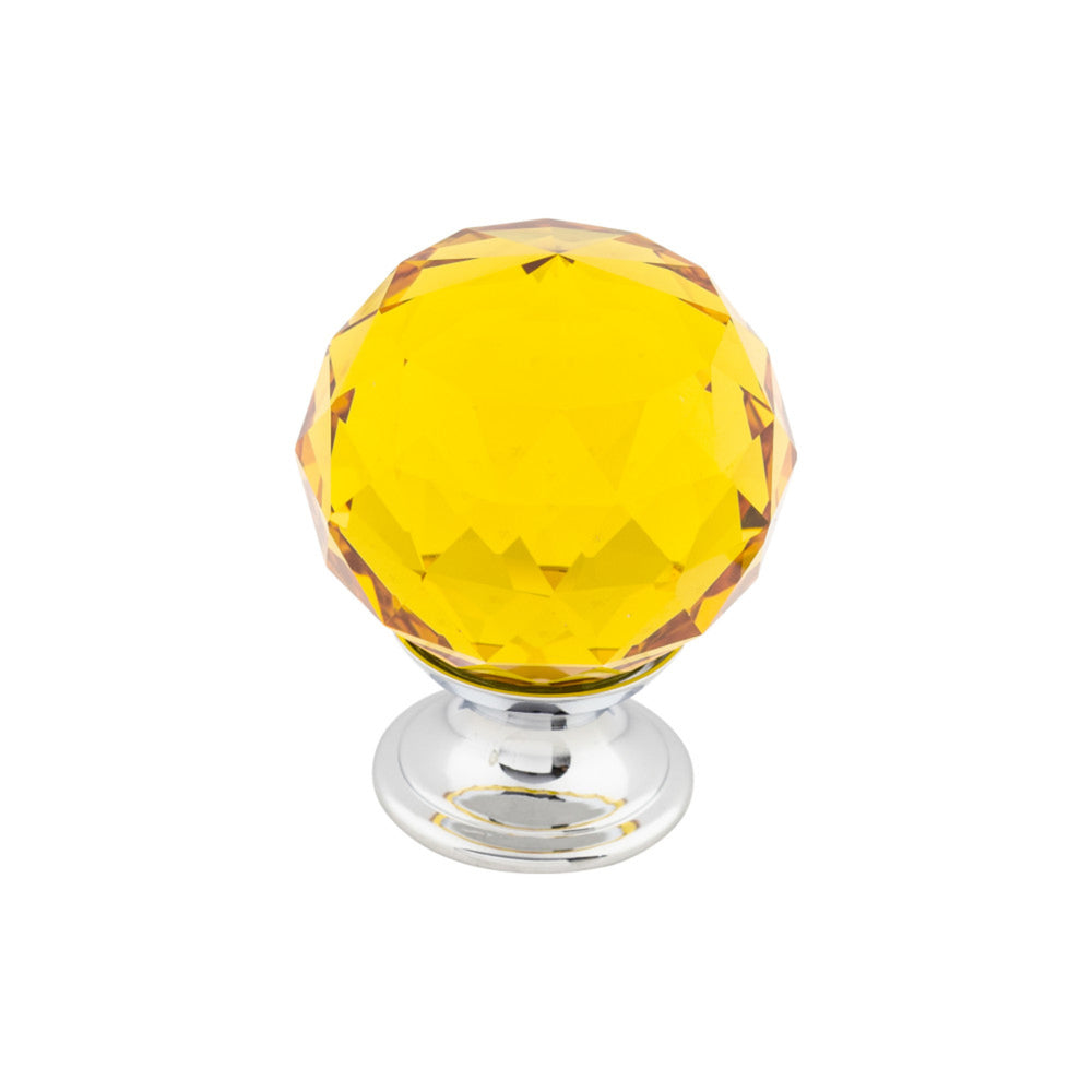 Amber Crystal Round Knob