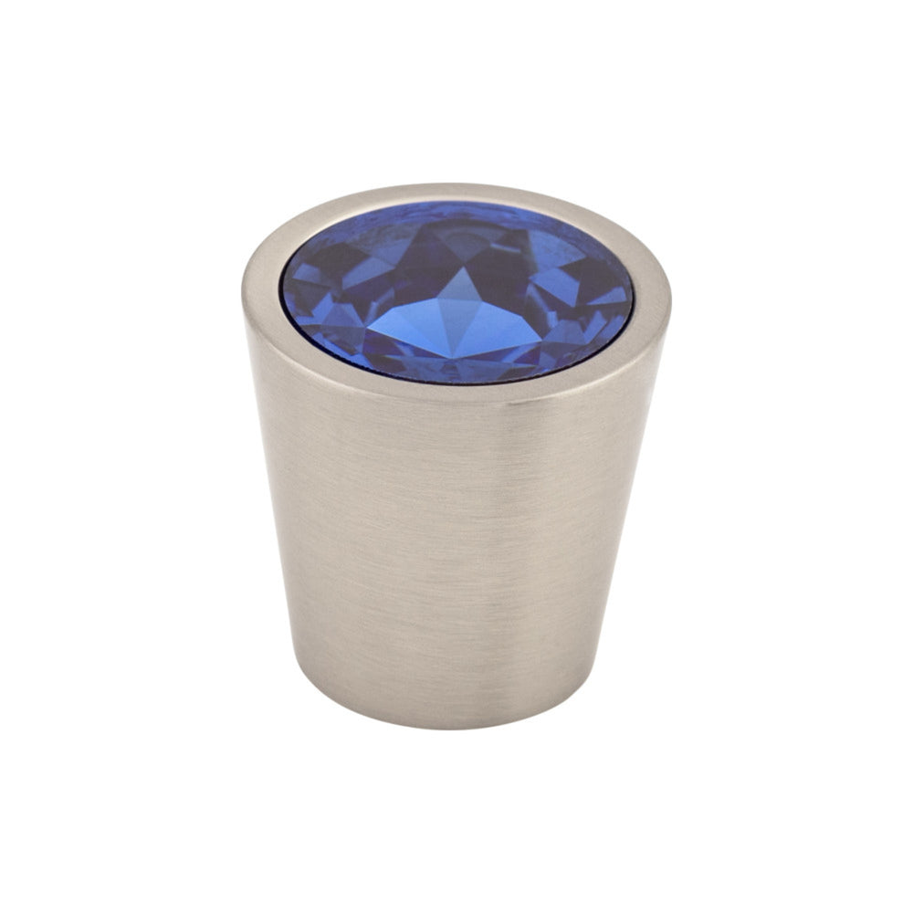 Blue Crystal Center Round Knob