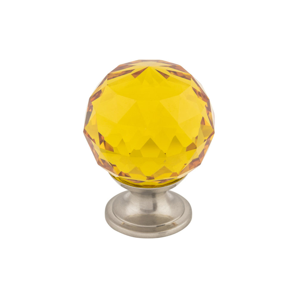 Amber Crystal Round Knob