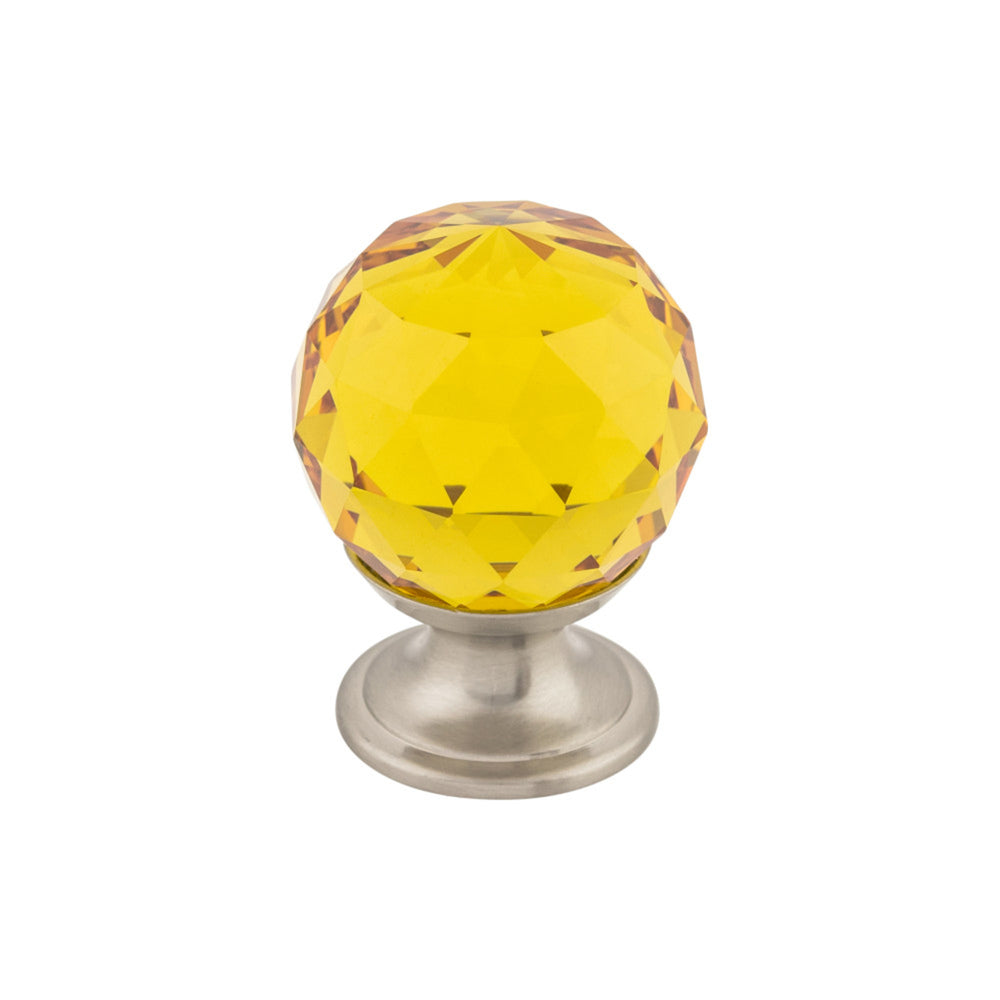 Amber Crystal Round Knob