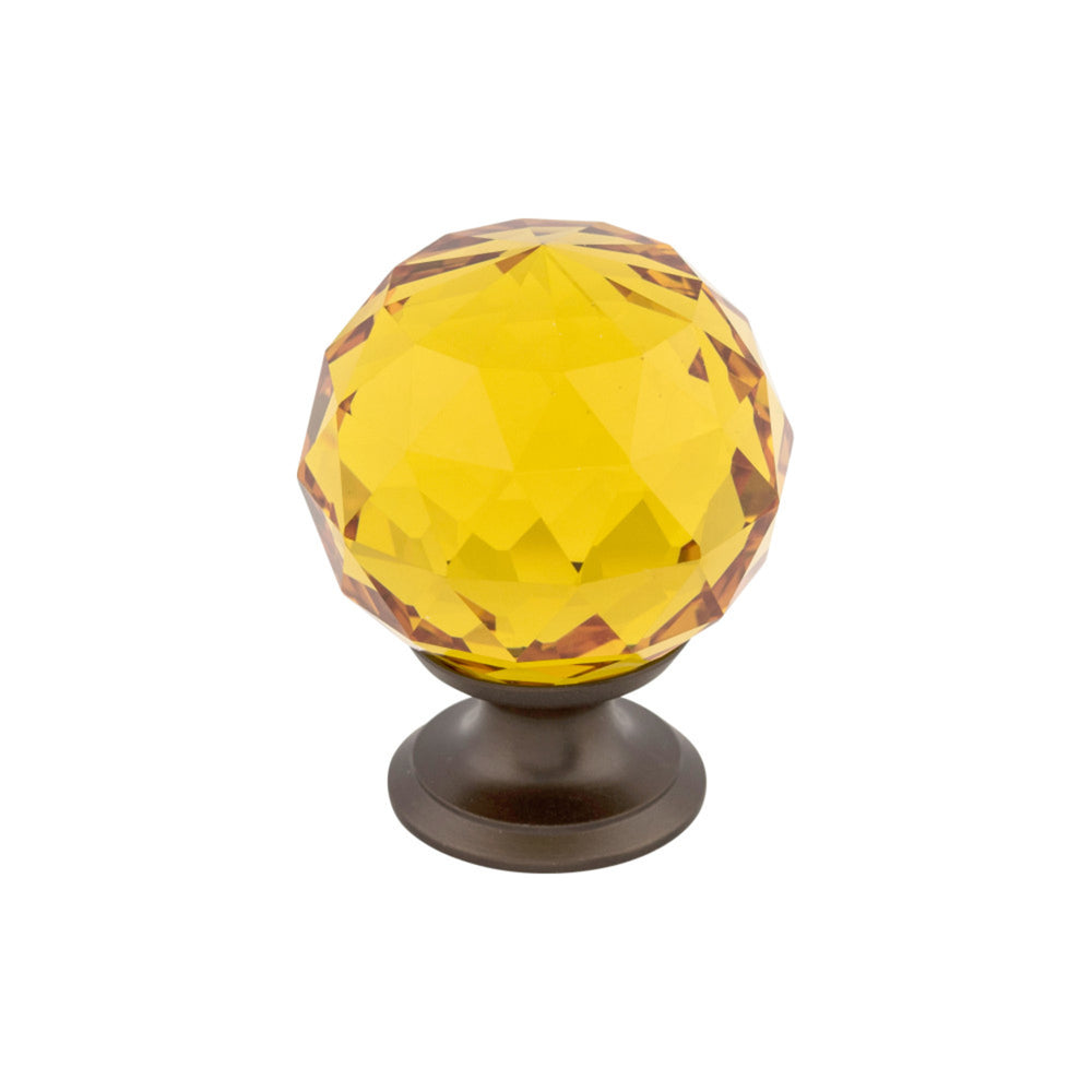 Amber Crystal Round Knob