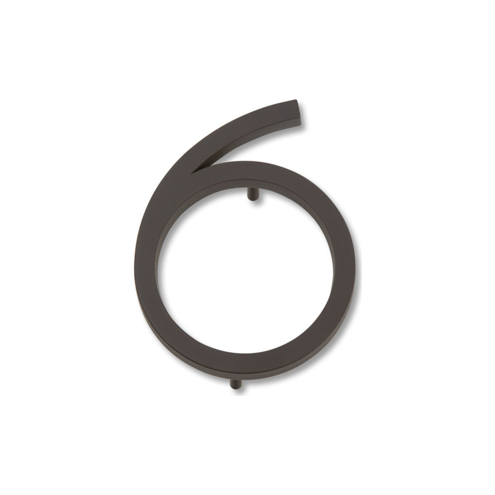 Modern Avalon 4-1/2" H House Number 6