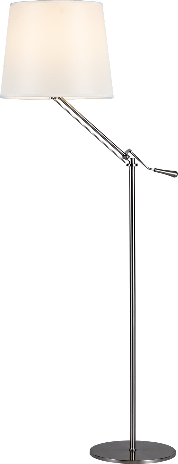 PageOne - One Light Floor Lamp - Nero - Satin Nickle- Union Lighting Luminaires Decor