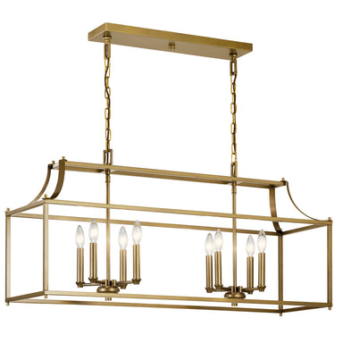 Kichler Canada - Eight Light Linear Chandelier - Morrigan - Natural Brass- Union Lighting Luminaires Decor