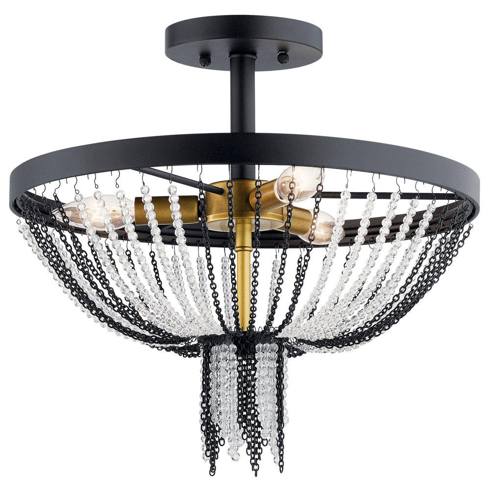 Kichler Canada - Three Light Semi Flush Mount - Alexia - Textured Black- Union Lighting Luminaires Decor