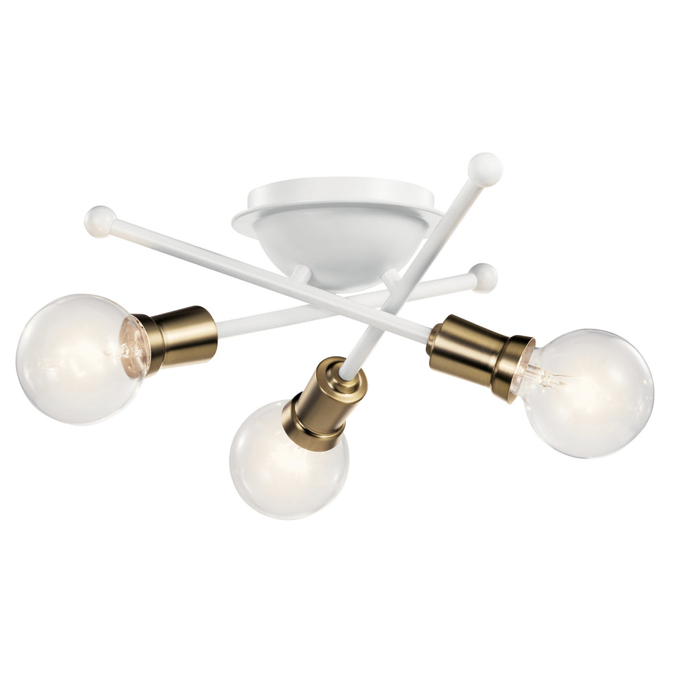 Kichler Canada - Three Light Flush Mount - Armstrong - White- Union Lighting Luminaires Decor