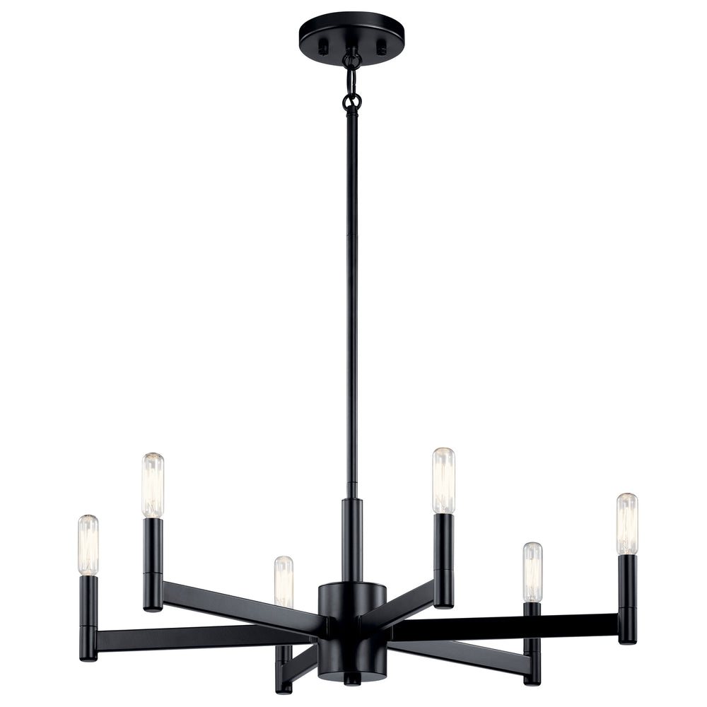 Kichler Canada - Six Light Chandelier - Erzo - Black- Union Lighting Luminaires Decor