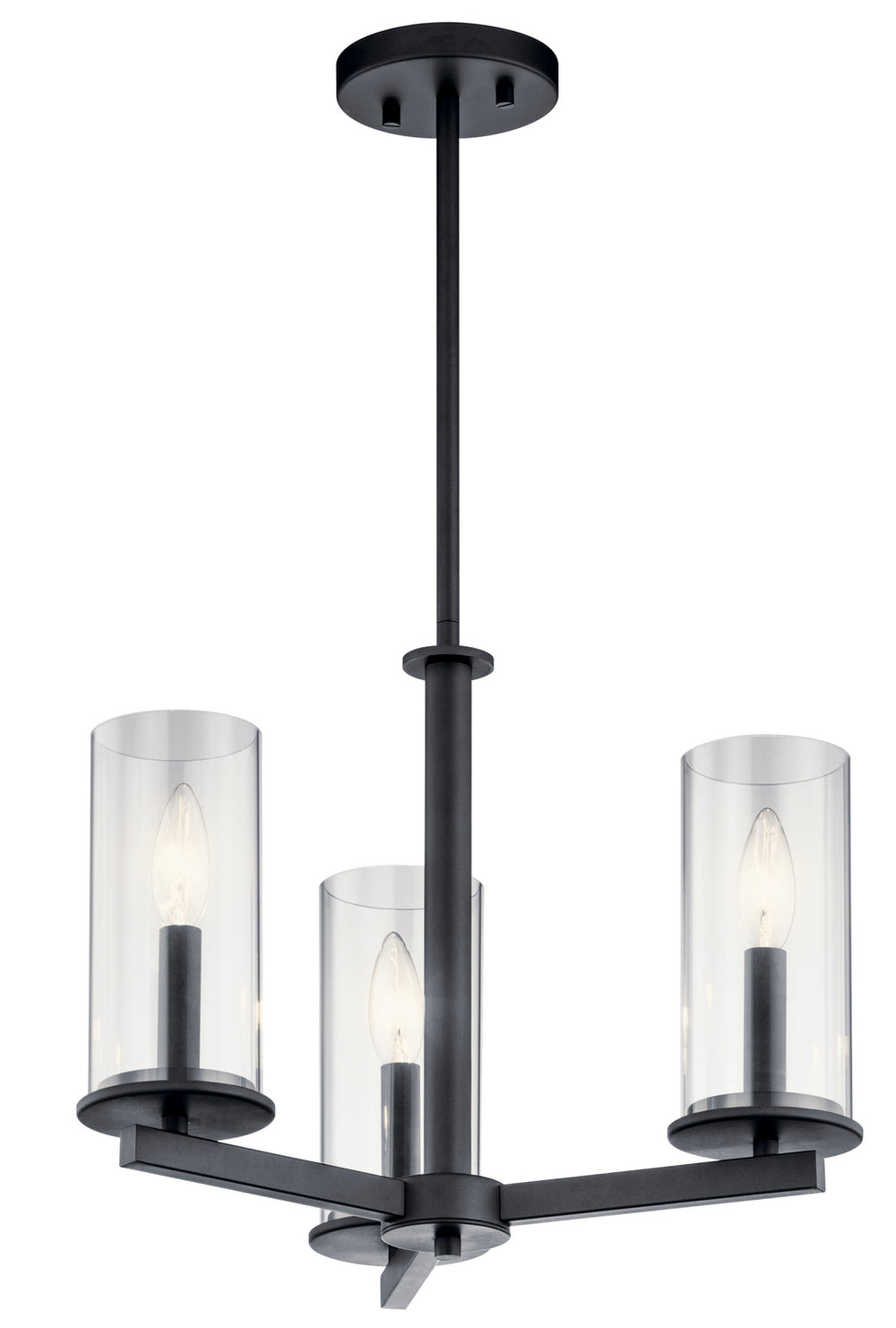 Kichler Canada - Three Light Chandelier/Semi Flush - Crosby - Black- Union Lighting Luminaires Decor