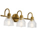 Kichler Canada - Three Light Bath - Avery - Natural Brass- Union Lighting Luminaires Decor