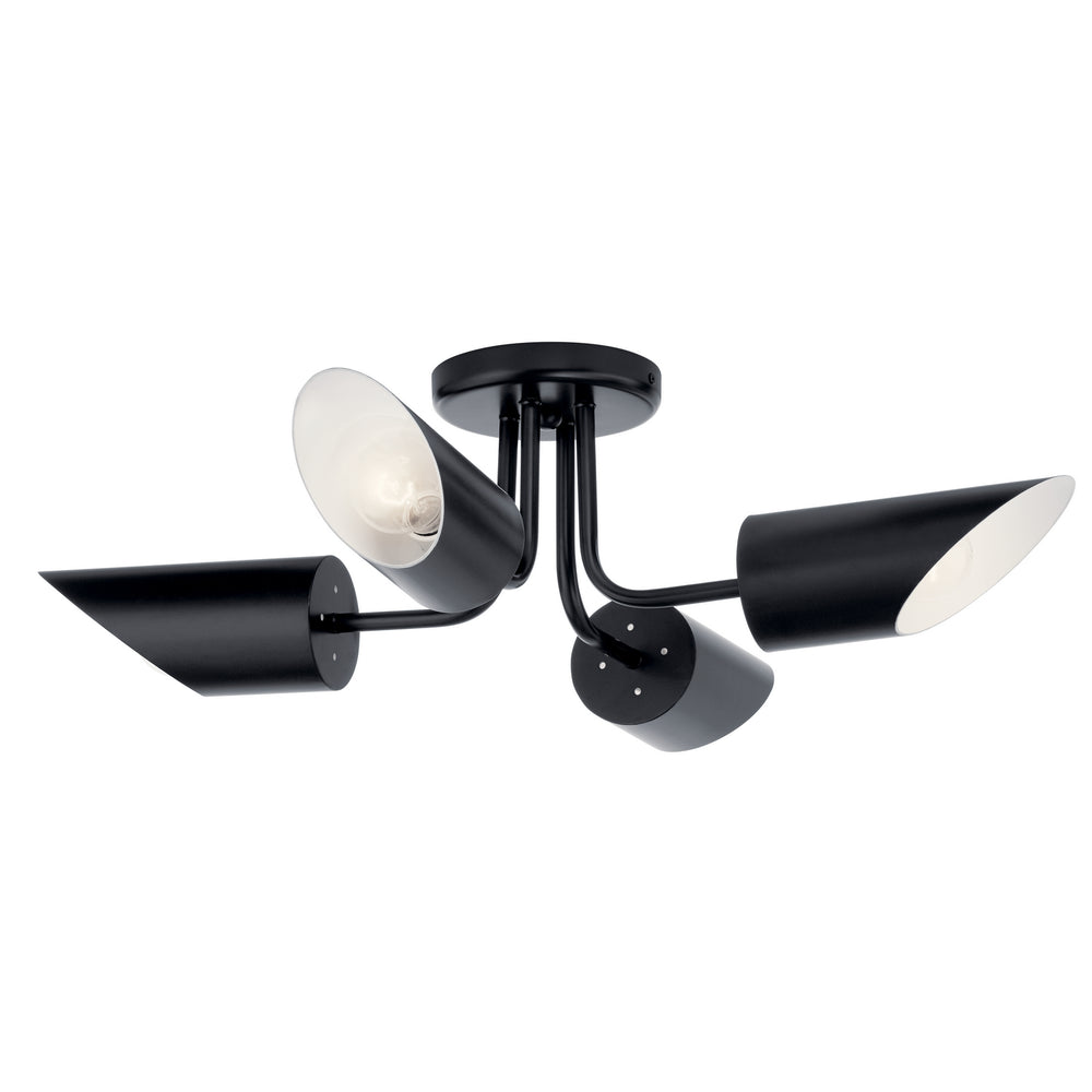 Kichler Canada - Four Light Semi Flush Mount - Trentino - Black- Union Lighting Luminaires Decor