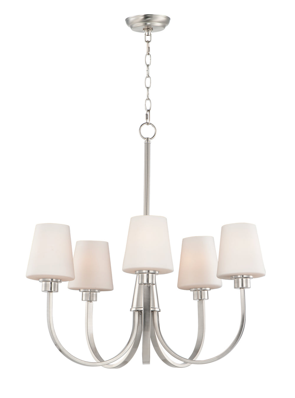 Maxim - Five Light Chandelier - Shelter - Satin Nickel- Union Lighting Luminaires Decor