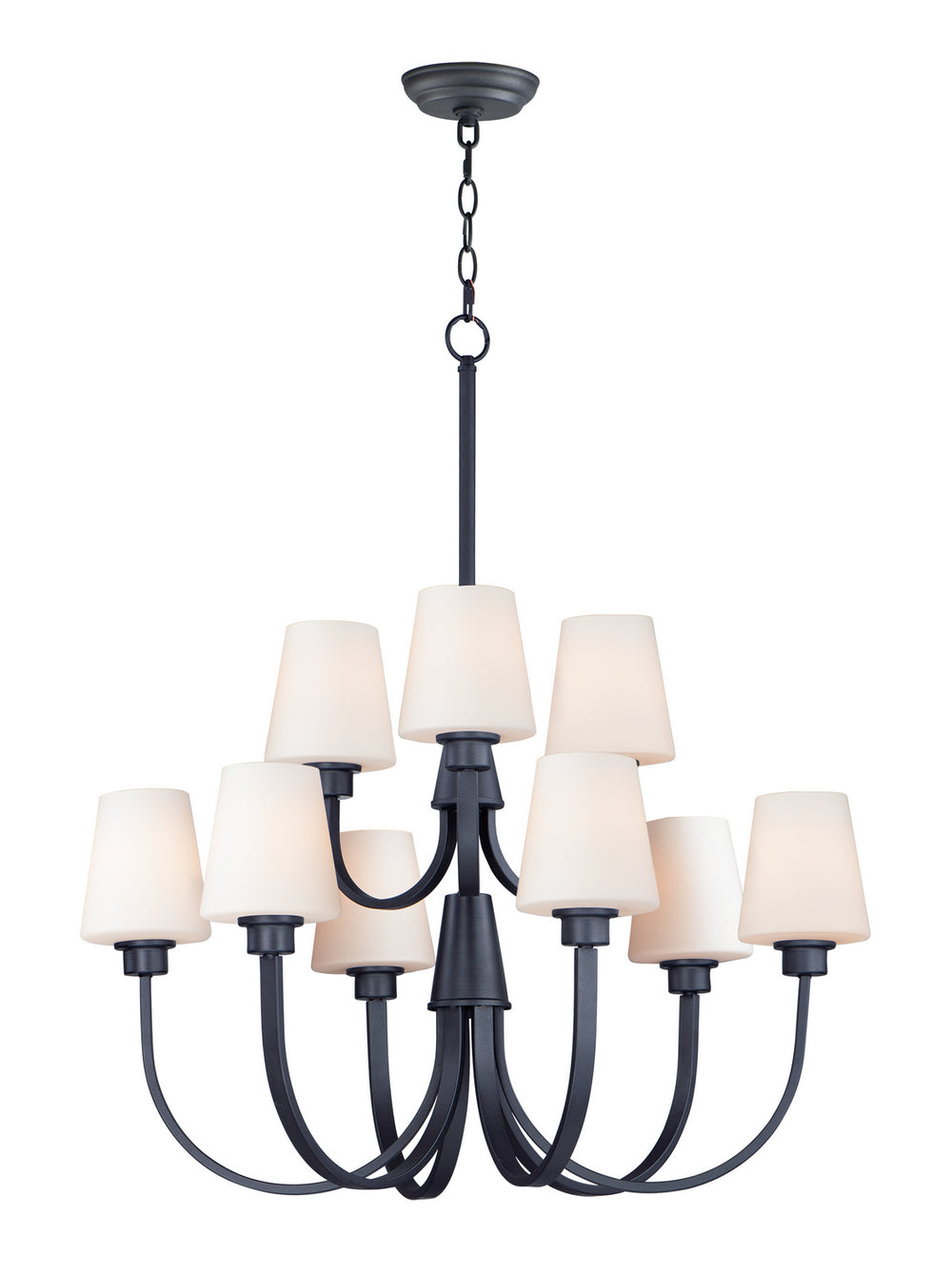 Maxim - Nine Light Chandelier - Shelter - Black- Union Lighting Luminaires Decor