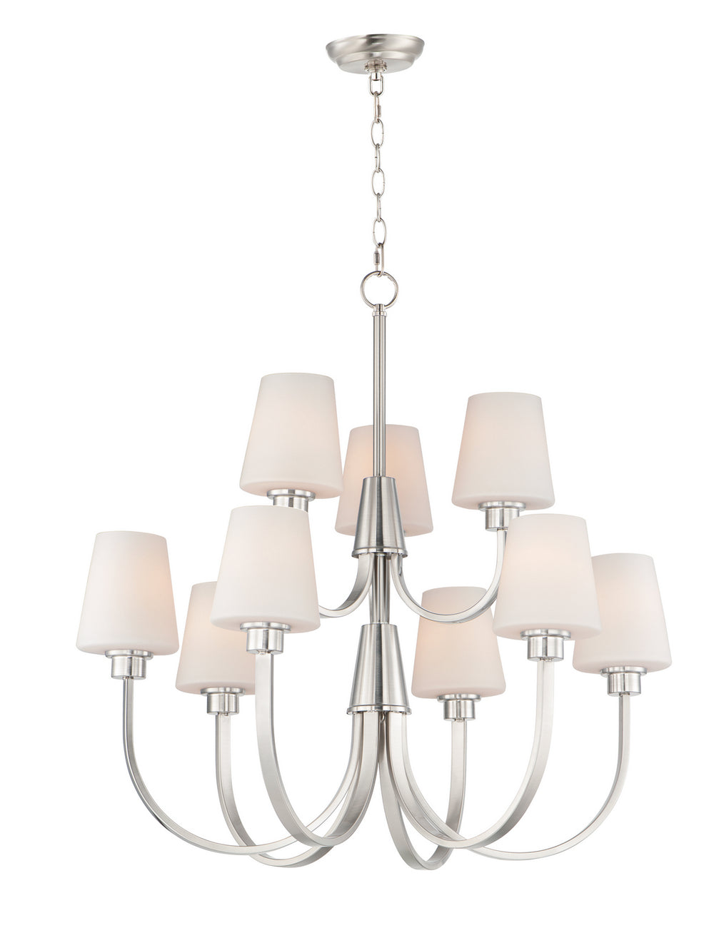 Maxim - Nine Light Chandelier - Shelter - Satin Nickel- Union Lighting Luminaires Decor