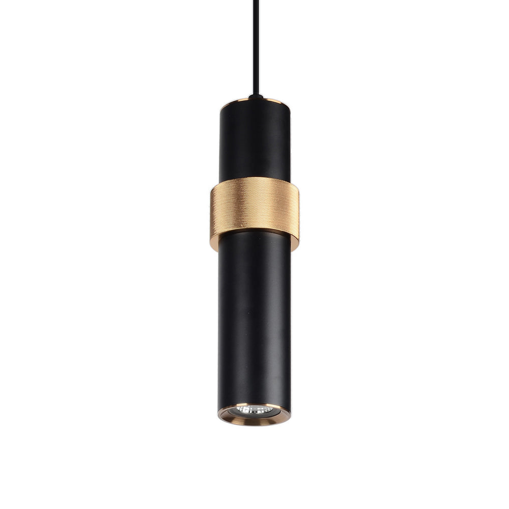 Avenue Lighting - LED Pendant - Cicada - Black w/Knurled Brass- Union Lighting Luminaires Decor