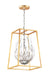 Maxim - Four Light Pendant - Bouquet - Polished Nickel / Gold Leaf- Union Lighting Luminaires Decor