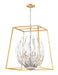 Maxim - Six Light Pendant - Bouquet - Polished Nickel / Gold Leaf- Union Lighting Luminaires Decor