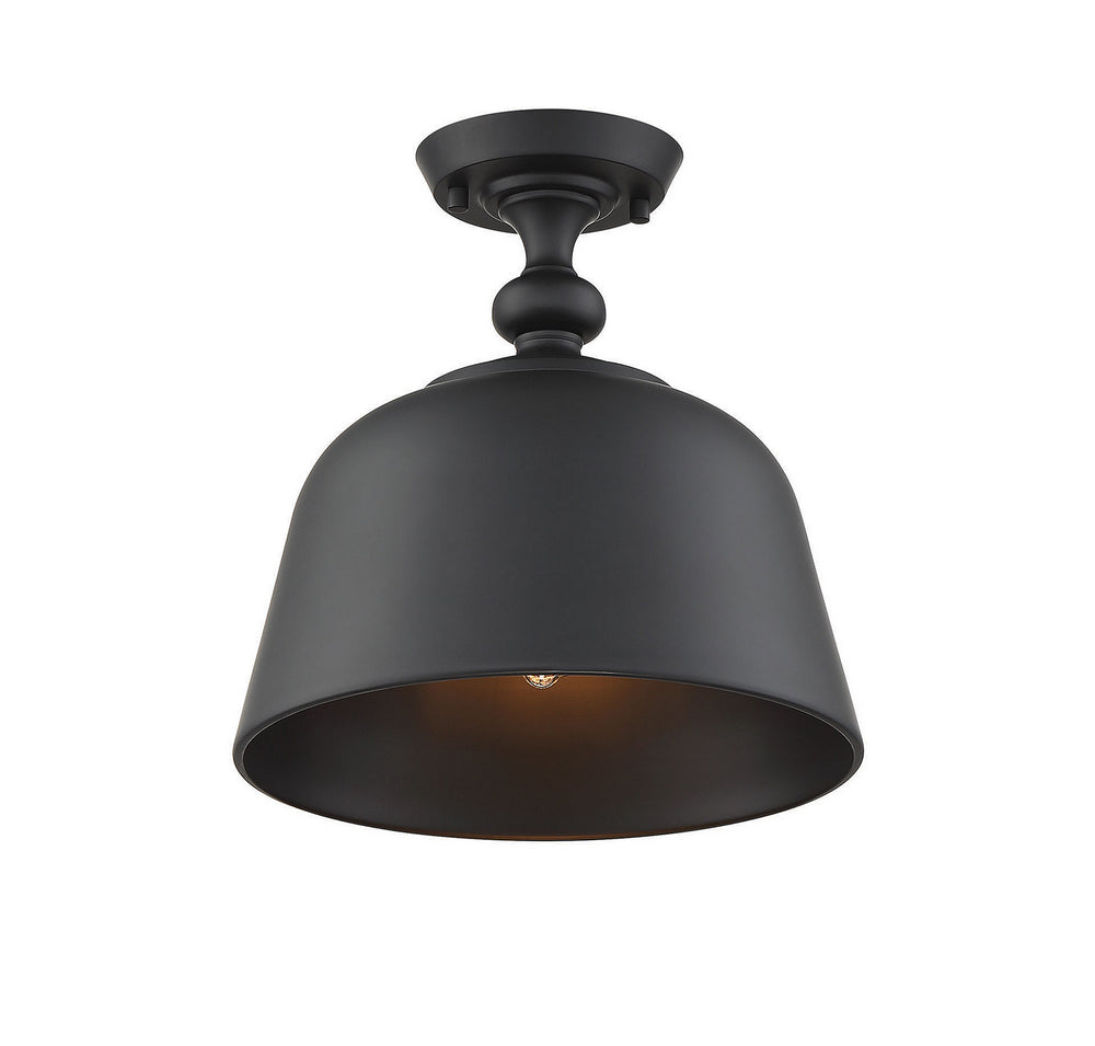 Savoy House - One Light Semi-Flush Mount - Berg - Matte Black- Union Lighting Luminaires Decor