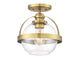 Savoy House - One Light Semi-Flush Mount - Pendleton - Warm Brass- Union Lighting Luminaires Decor