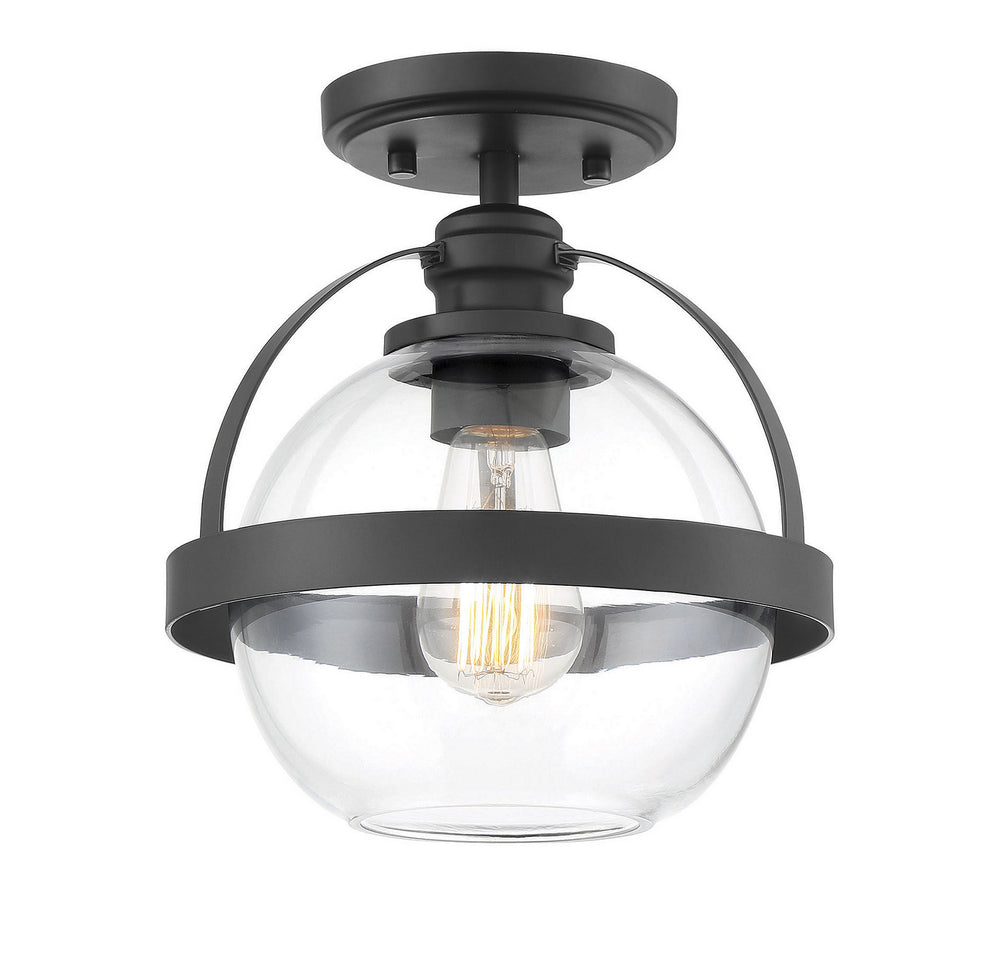 Savoy House - One Light Semi-Flush Mount - Pendleton - Matte Black- Union Lighting Luminaires Decor