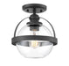 Savoy House - One Light Semi-Flush Mount - Pendleton - Matte Black- Union Lighting Luminaires Decor