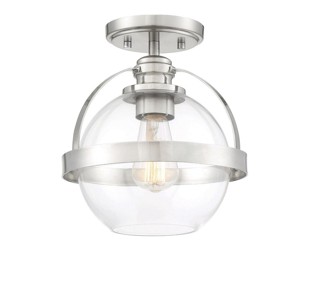 Savoy House - One Light Semi-Flush Mount - Pendleton - Satin Nickel- Union Lighting Luminaires Decor