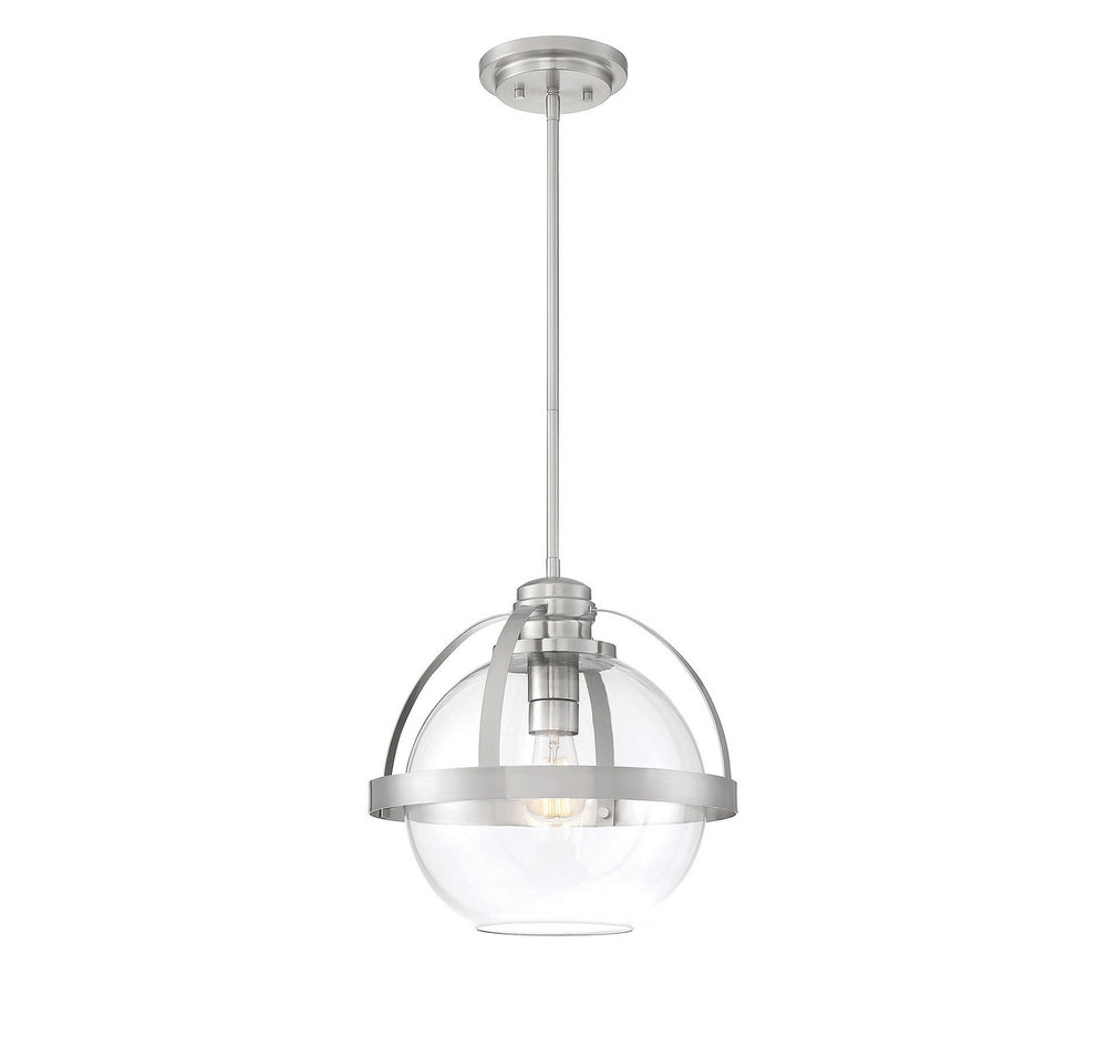 Savoy House - One Light Pendant - Pendleton - Satin Nickel- Union Lighting Luminaires Decor